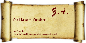 Zoltner Andor névjegykártya